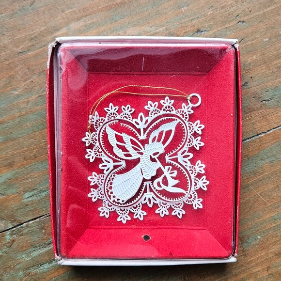 1987 Angel Christmas Enameled Brass Ornament - Picture 1 of 4